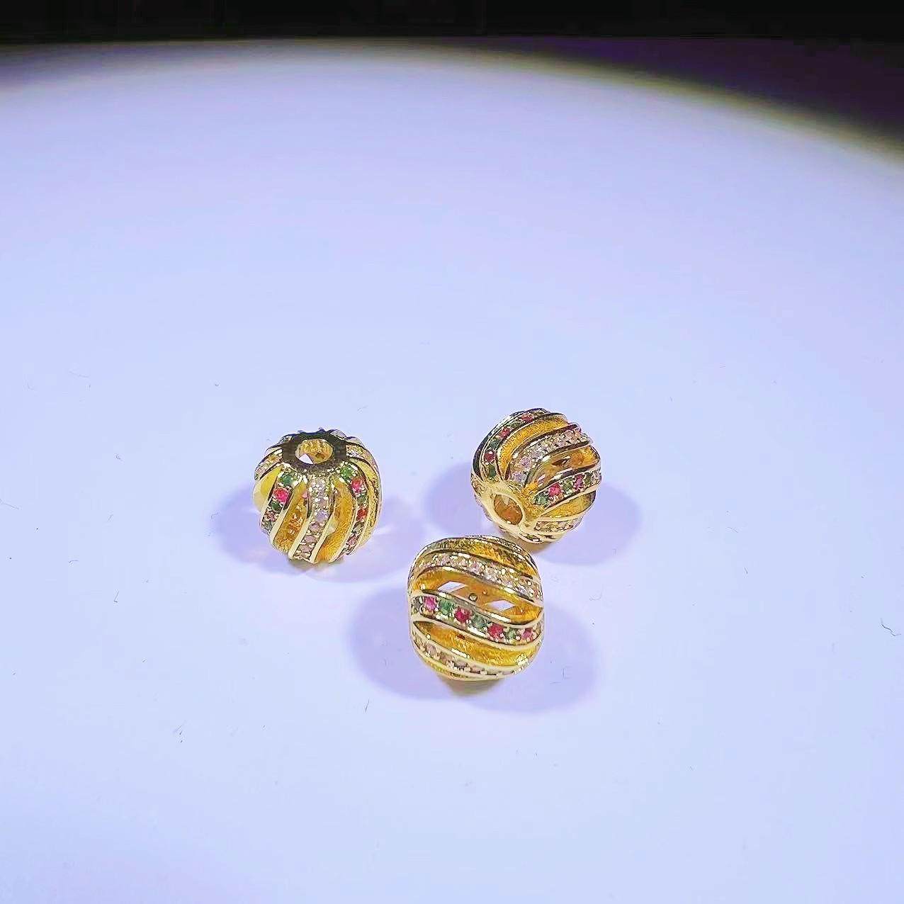 满钻镂空扭纹凯旋珠老型顶珠腰珠DIY文玩配饰百香星月佛手金刚猴