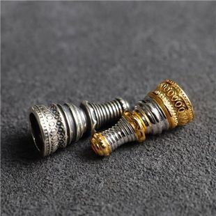 文玩藏传佛珠念珠S925纯银佛塔镀金佛塔星月菩提凤眼菩提佛塔三通