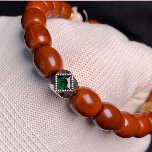 无相老型绿宝石文玩配饰散珠隔珠