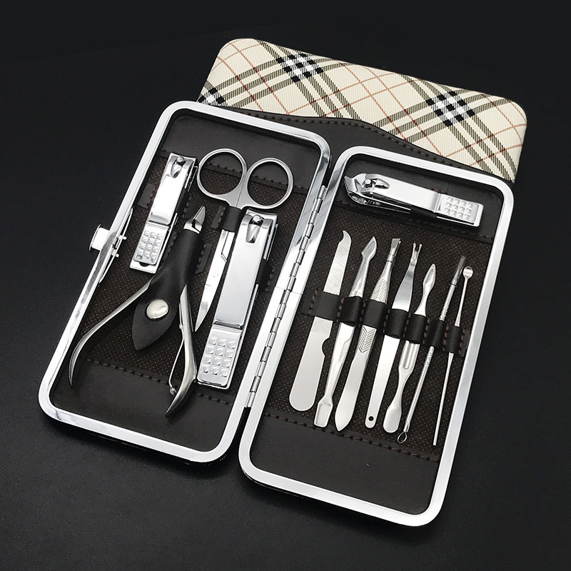 美甲工具指甲剪指甲钳套装12件套修甲美容工具指甲刀修脚套装