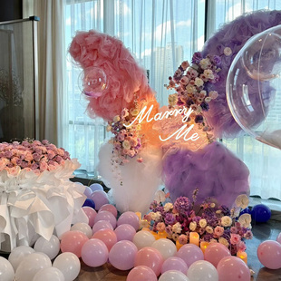 网红情人节氛围超大蝴蝶求婚场景布置装饰kt板不要气球表白高级感