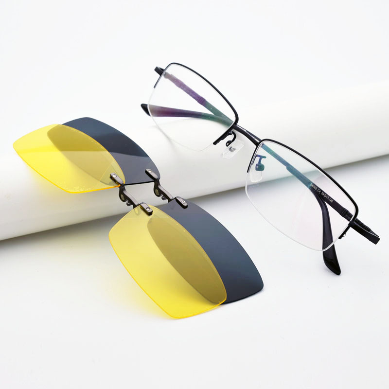 超轻眼镜架男黑色小框磁铁吸附镜片近视眼镜偏光墨镜套镜太阳镜