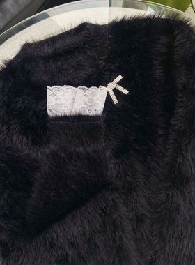 811203-1水貂加厚圆领针织衫毛衣2024新款宽松秋冬慵懒上衣