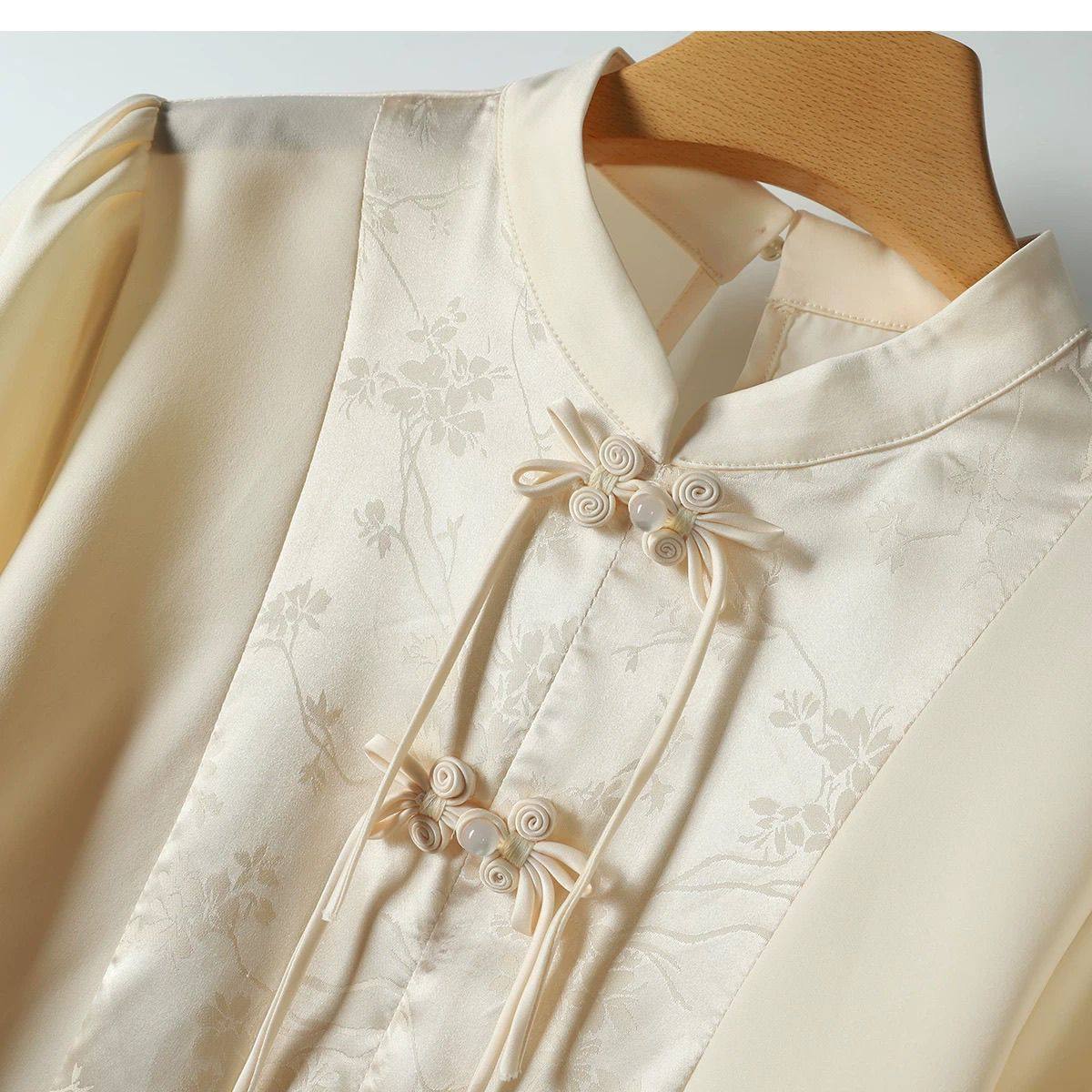 503126-1复古中式衬衣女装盘扣国风长袖衬衫2025新款春季上衣高级,女装/女士精品,上衣,淘宝优惠券,粉丝福利购,淘宝优惠卷