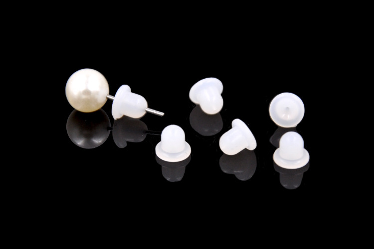 1.2MM粗针耳堵大孔透明硅胶耳堵耳钉后塞防掉耳帽胶塞配件堵头