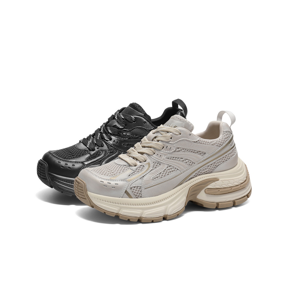 百丽Belle女鞋子黑色厚底老爹鞋2025春季新款运动休闲鞋B2456AM5