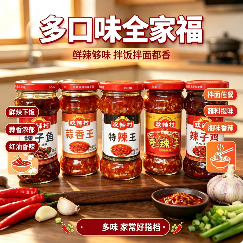 正宗欢辣村特辣蒜香王280g香辣王