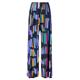 2025春夏印花女垂感褶皱休闲裤 女直筒外 舒适高腰显瘦口袋大脚裤