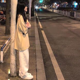 套装女学生夏季2025新款宽松原宿风短袖上衣+休闲阔腿裤子两件套
