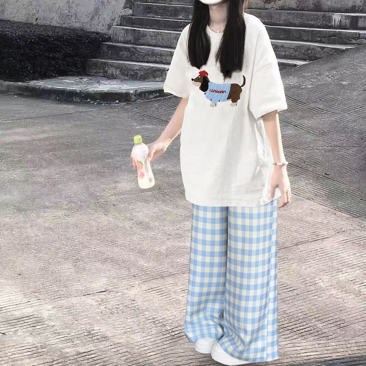 单/套装夏季爆款短袖t恤女甜美穿搭宽松休闲阔腿裤百搭夏装一整套