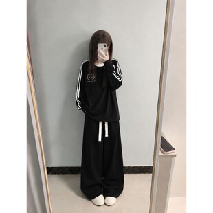 单/套装秋冬爆款套装女学生韩版百搭宽松长袖上衣休闲裤子两件套