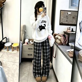 韩版新款学院风一整套女装早秋日系学生穿搭卫衣圆领休闲长裤套装