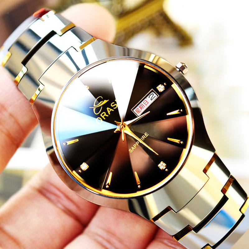 2020新款正品名牌时尚韩版防水商务石英男表瑞士钨钢女表男士手表