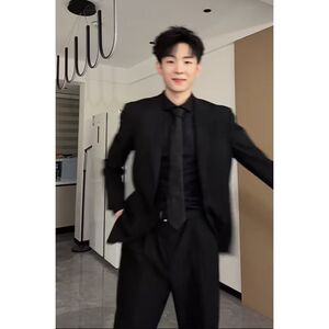 2024韩版潮流男士上衣帅气宽松港风西装外套男春秋百搭休闲西服