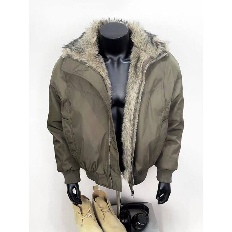 美式复古解构夹克棉服男款冬季高级感保暖座山雕cleanfit毛领外套