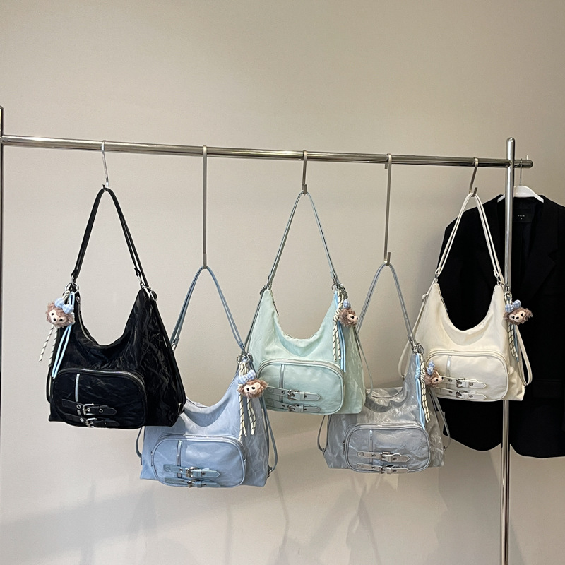 学院风简约托特包女包2025春新款大容量单肩包潮多功能双肩包