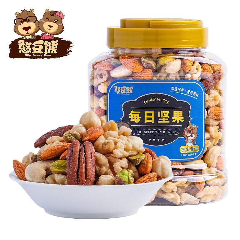 憨豆熊每日全400g罐装混合果仁纯坚果零食大礼包休果肉条中国大陆
