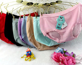 舒适透气简约 满5 9869 简约蕾丝边纯棉中腰女式 内裤 包邮 莱莹