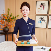 高端养生馆足浴足疗店技师工服美容院美容师工作服女气质套装 spa