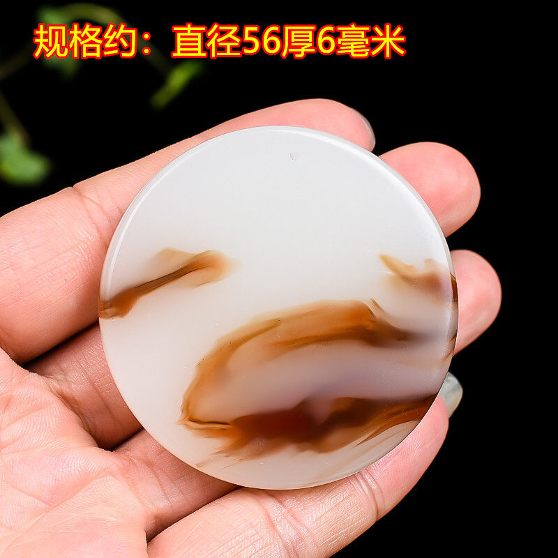 青峰玉业玉器新疆和田糖玉籽料羊脂玉白玉平安无事牌项链吊坠玉佩