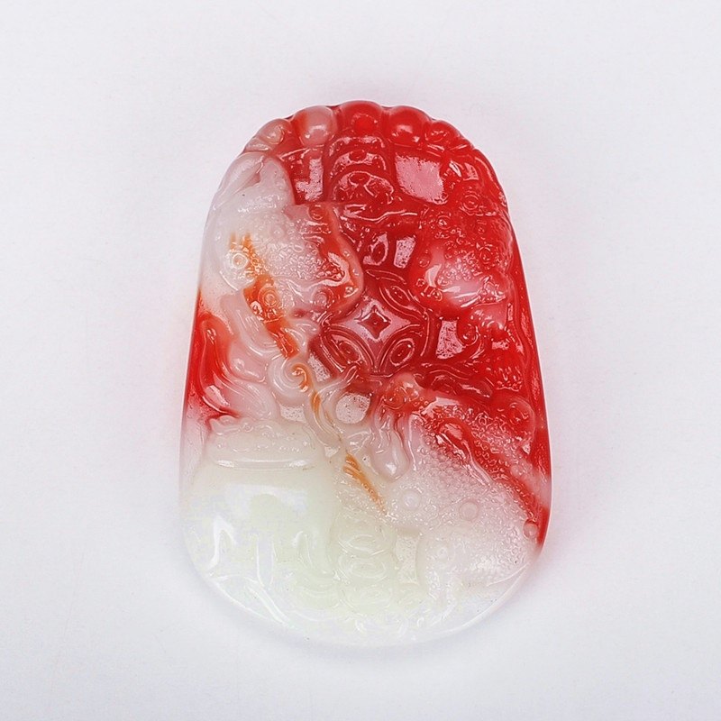 和田玉鸡血玉金蟾玉吊坠新疆金丝玉男女款挂件玉牌玉佩蜀黍