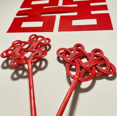 婚庆如意被子拍红色喜庆除尘掸子
