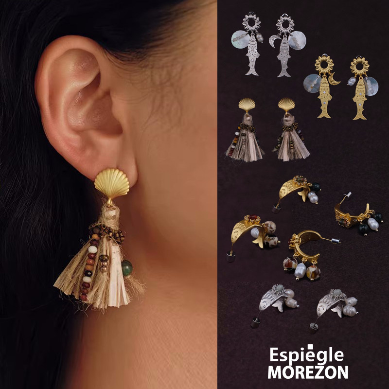 MOREZON【ESPIEGLE三文鱼与白天的眼睛系列】26SS跳跃三文鱼耳环,饰品/流行首饰/时尚饰品新,耳环,淘宝优惠券,粉丝福利购,淘宝优惠卷