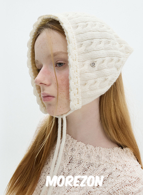 MOREZON【Brown hat Knitting Kerchief】秋冬潮人时尚针织头巾女