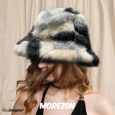 MOREZON【black imagine6】25AW秋冬潮人波浪貂环保皮草渔夫帽子