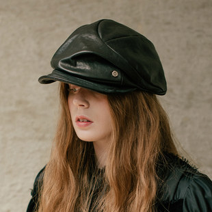 Lamb hat skin Iconic 羔羊皮报童帽 MOREZON casquette Brown