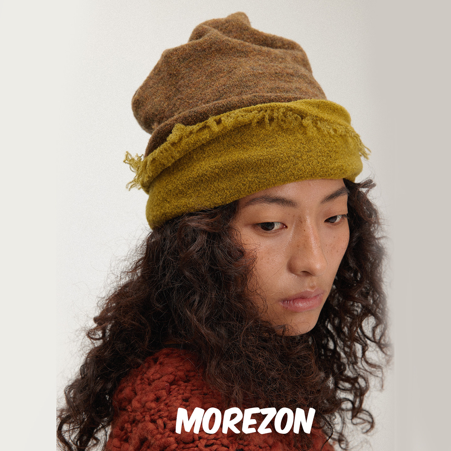MOREZON【埃觅索】25AW秋冬新款小众潮人时尚多变拼色帽子围脖女