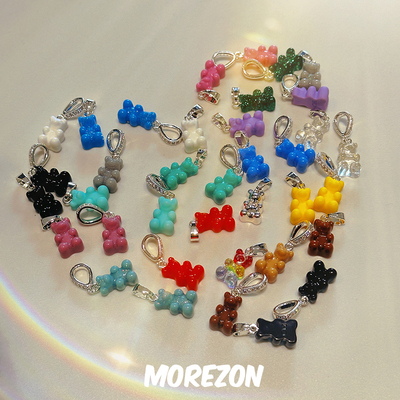 MOREZON【Crystal Haze】挪威设计师品牌明星同款小熊吊坠银色扣