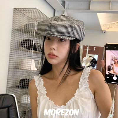 MOREZON【AWESOME NEEDS NEWSBOY CAP】24春夏新款百搭条纹报童帽