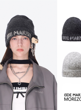 MOREZON【13DE MARZO】25AW秋冬新款潮人时尚个性细闪冷帽针织帽