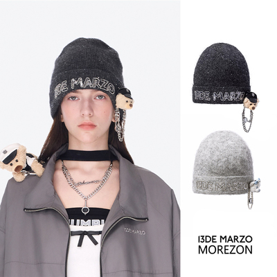 MOREZON【13DE MARZO】25AW秋冬新款潮人时尚个性细闪冷帽针织帽