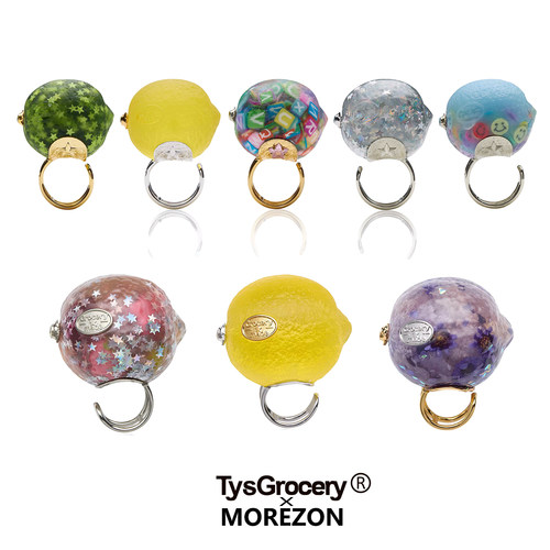 MOREZON【TysGrocery柠檬系列】26春夏新款潮人可爱树脂开口戒指