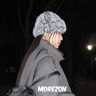 POESIE AME Fur 休闲仿皮草毛线帽女 馨子同款 beanie MOREZON