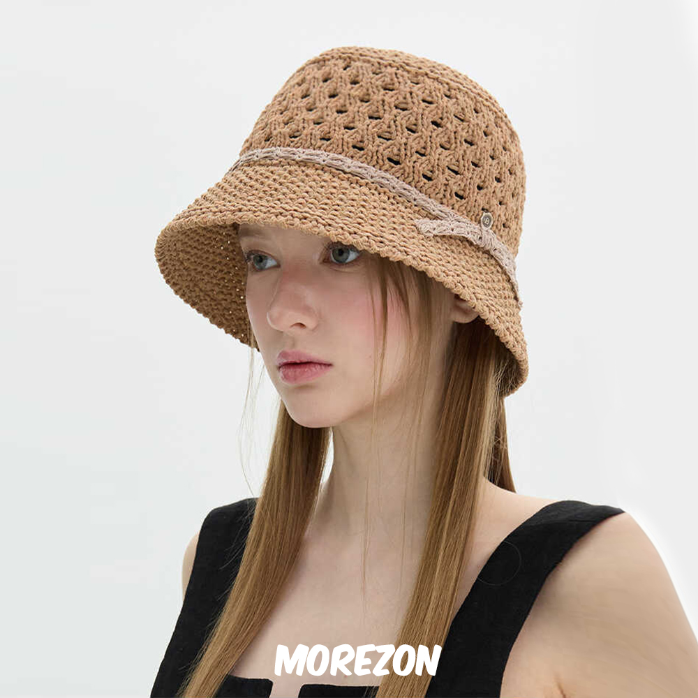 MOREZON【Brown hat Classic Summer Bucket】25SS夏季镂空渔夫帽