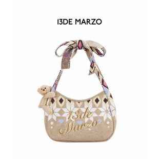 25AW秋冬新款 MARZO 可爱小熊蝴蝶结针织手提包女 13DE MOREZON