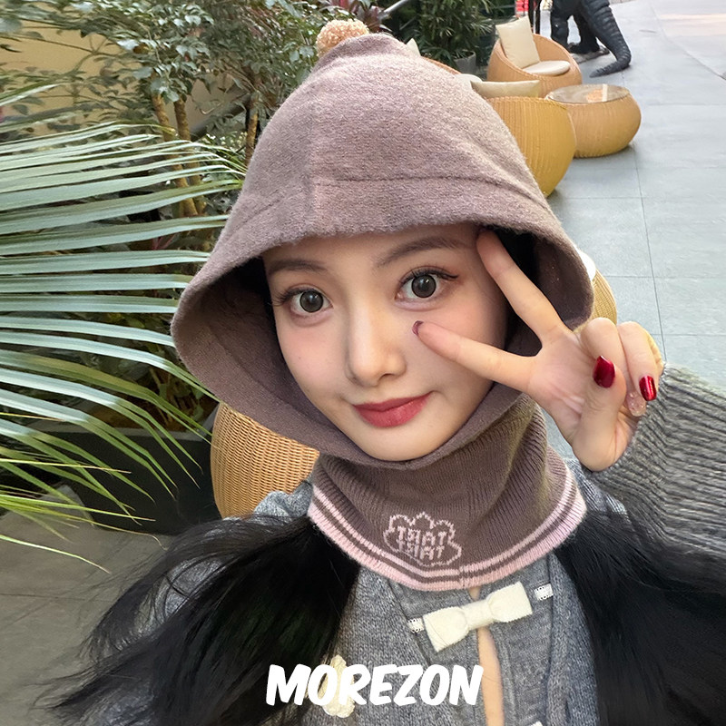 MOREZON【TART TART】25AW秋冬潮人休闲百搭北极绒巴拉克拉法帽女