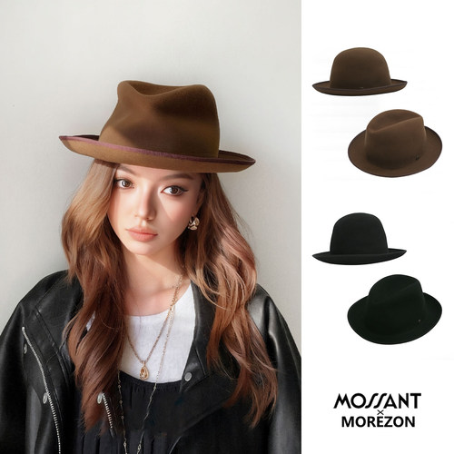 MOREZON【Mossant】26秋冬新款经典百搭澳洲羊毛可造型折叠礼帽女