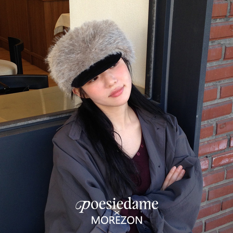 MOREZON【POESIE D'AME DRAPE FUR MARGOT HAT】26秋冬皮草报童帽