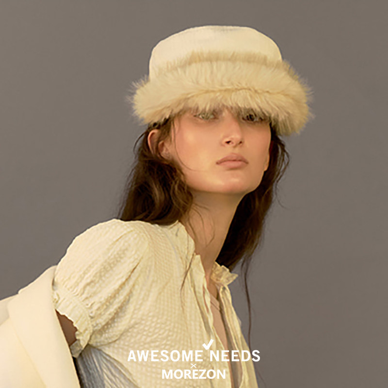 MOREZON【AWESOME NEEDS BELLBOY CAP】26秋冬新款仿皮草骑士帽女