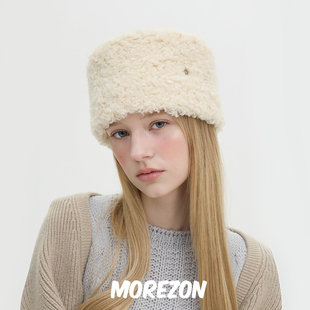 Pillbox hat 25AW秋冬潮人休闲百搭羊羔毛包头帽 Brown MOREZON