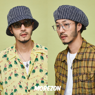 MOREZON【Millionaire Alternate stripe Linen】亚麻条纹渔夫帽