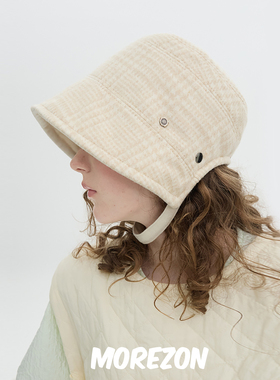MOREZON【Brown hat Rocha Bonnet】25AW秋冬格纹双面侍女帽子女