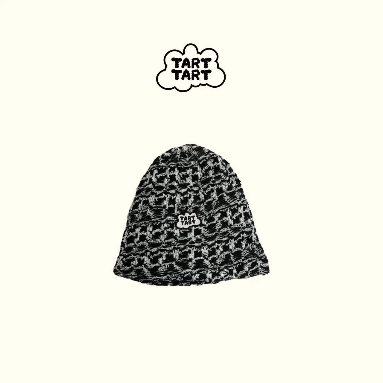 MOREZON【TART TART】25AW新款潮人简约个性黑白条纹冷帽毛线帽子