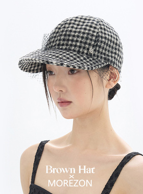 MOREZON【Brown hat Lace Wire Cap】26春夏新款蕾丝网纱棒球帽子