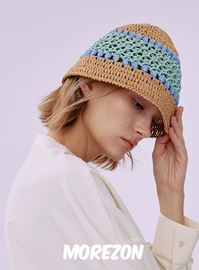 MOREZON【颂的鹤Boater Hat】24春夏新款潮人小众经典镂空渔夫帽