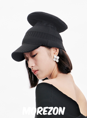 MOREZON【deepmoss】设计师款潮人休闲百搭黑色圆顶针织棒球帽子